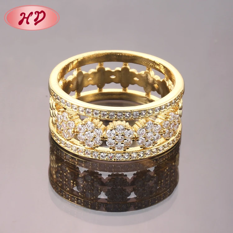 Chinese Style 18K Diamond Gold Finger Ring Rings Design For Women With Price