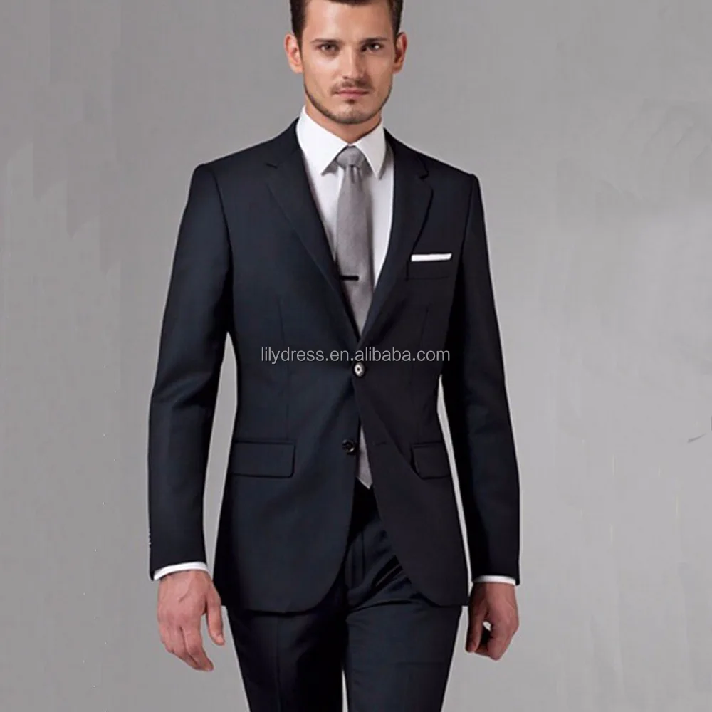 HD004 Black Business Men Suits Custom Made Bespoke Classic Black Wedding Suits For Men Tailor Made Groom Suit Wool Tuxedos