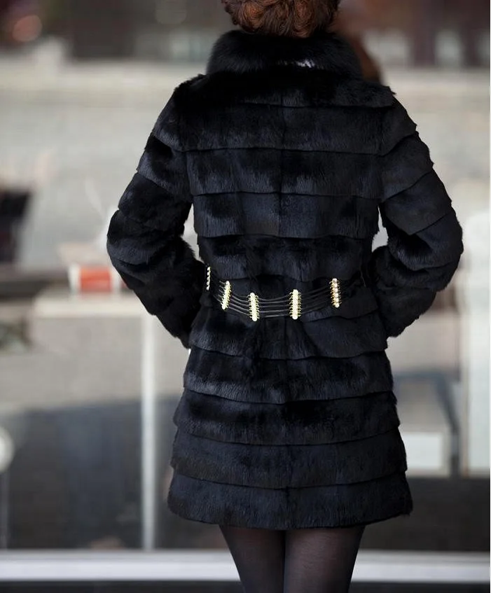 2018 new synthetic fur coat faux fur long type jacket overcoat