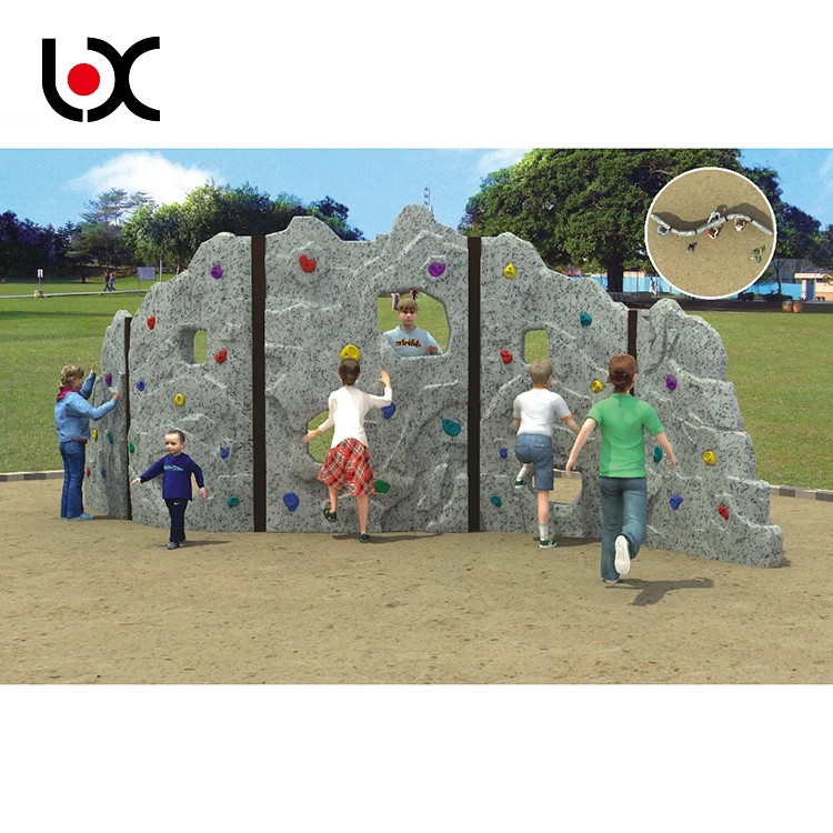 Anti-UV kindergarten plastic playground rock climbing wall