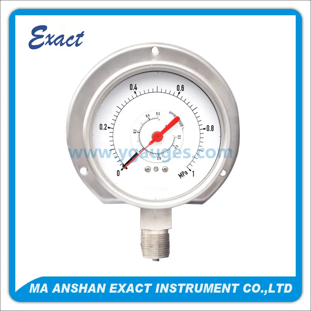 double bourdon tube double needle differential manometer