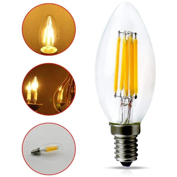 Hot Selling Dimmable LED Candelabra Chandelier Light Bulb B11 Straight Tip Small Base E12 110V-130V