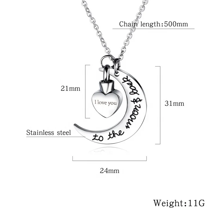 Trendy Hot Sale Products I Love You To The Star Moon And Back Stainless Steel Necklace