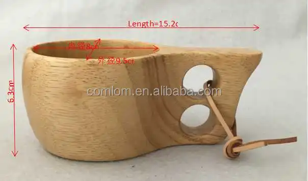 CL2C-DBL3(A) Comlom Nordic Style Wooden Cup with Handle