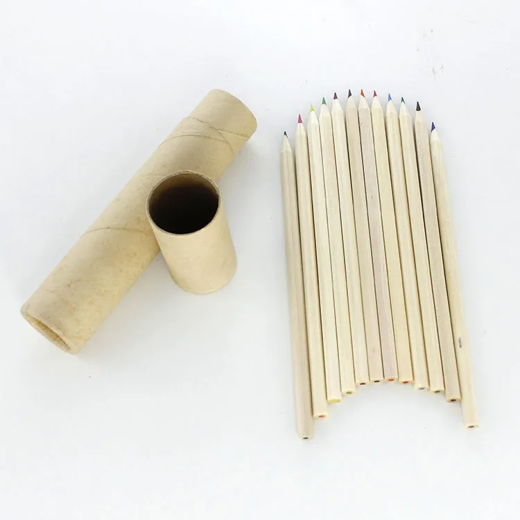 7 inch drawing color pencil in a kraft paper tube