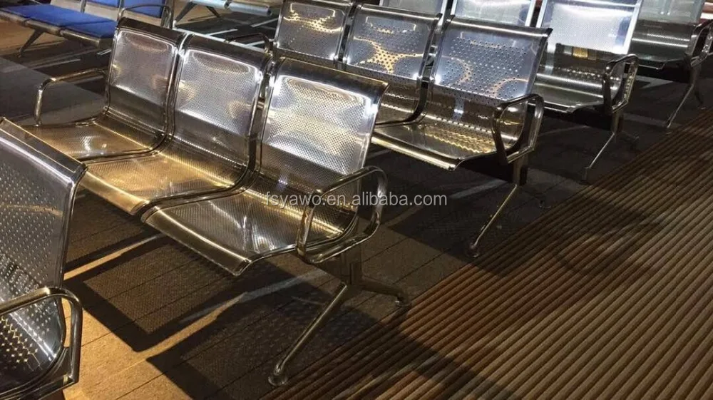 Good Design Stainless Steel Chair with Middle Arm Waiting Chairs for Barber Shop (YA-52)