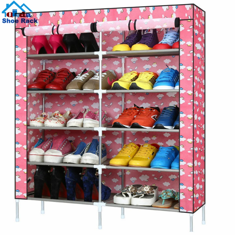 8 layers stackable overdoor shoe rack hanging and can hold 24 pairs shoe