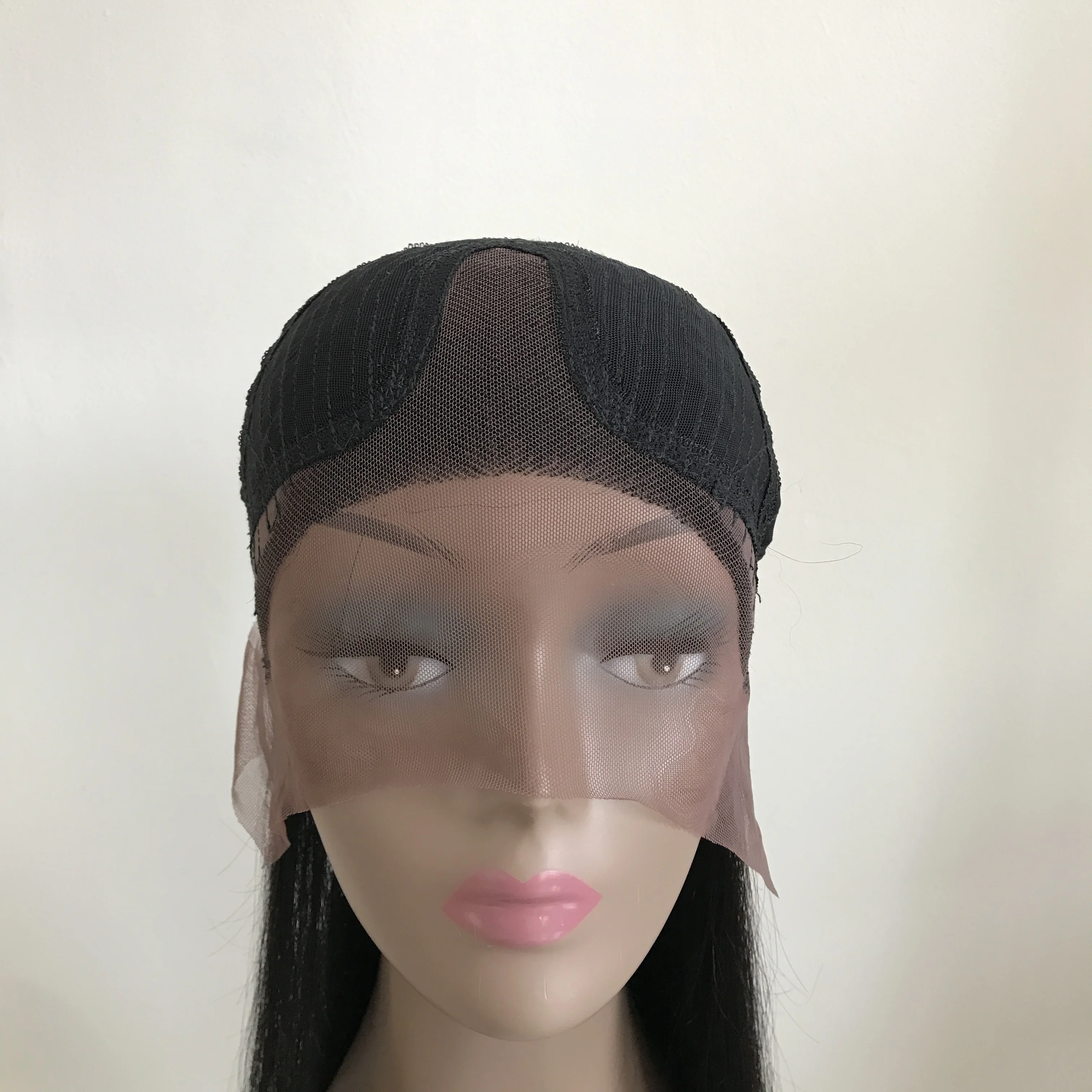 
100% Human Hair Lace Front Wig Half Hand tied With Swiss Lace Soft Net Natural Wavy Natural Color U Part 