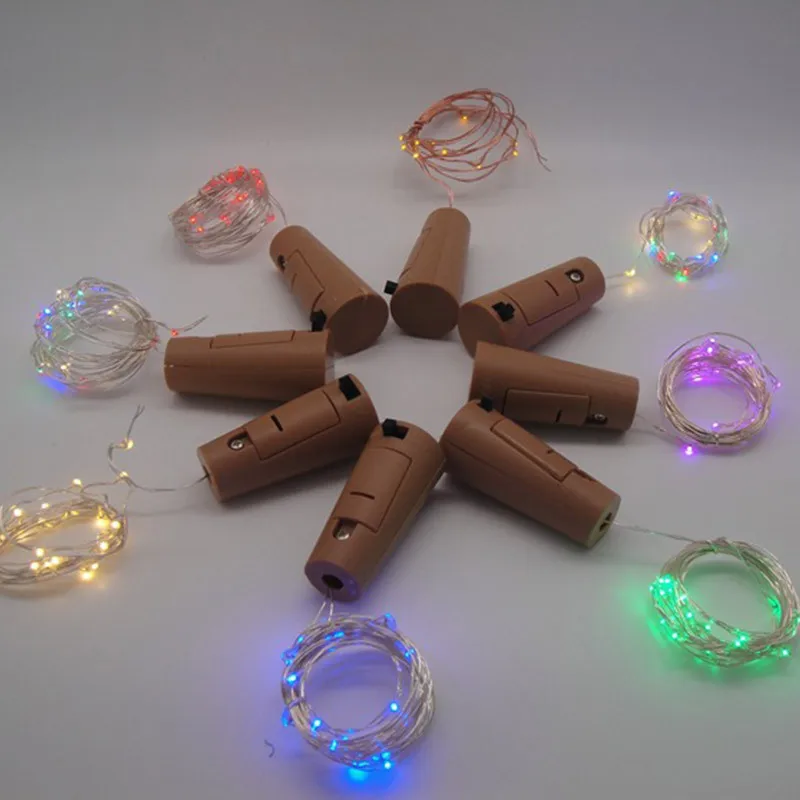 20 LEDs Cork Shaped LED String Light Copper Wire String Holiday Outdoor Fairy Lights For Christmas Party Wedding Decoration
