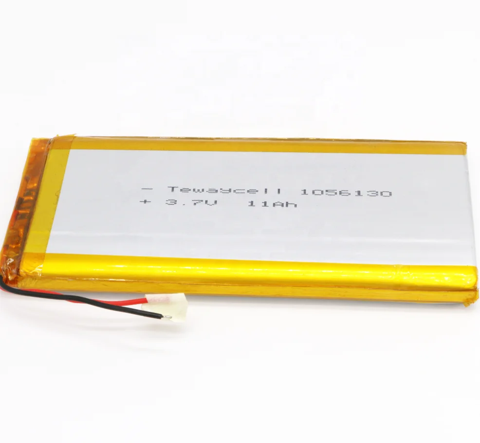 1056130  11000mah 3.7v diy solar energy storage spot welding lithium polymer ion battery cells pack  with connector for ups