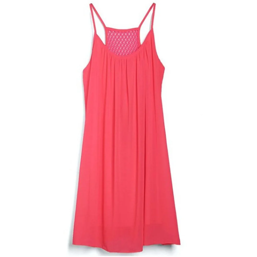 
Wholesale Monogram Plain Casual Sleeveless Slip Chiffon Dress 