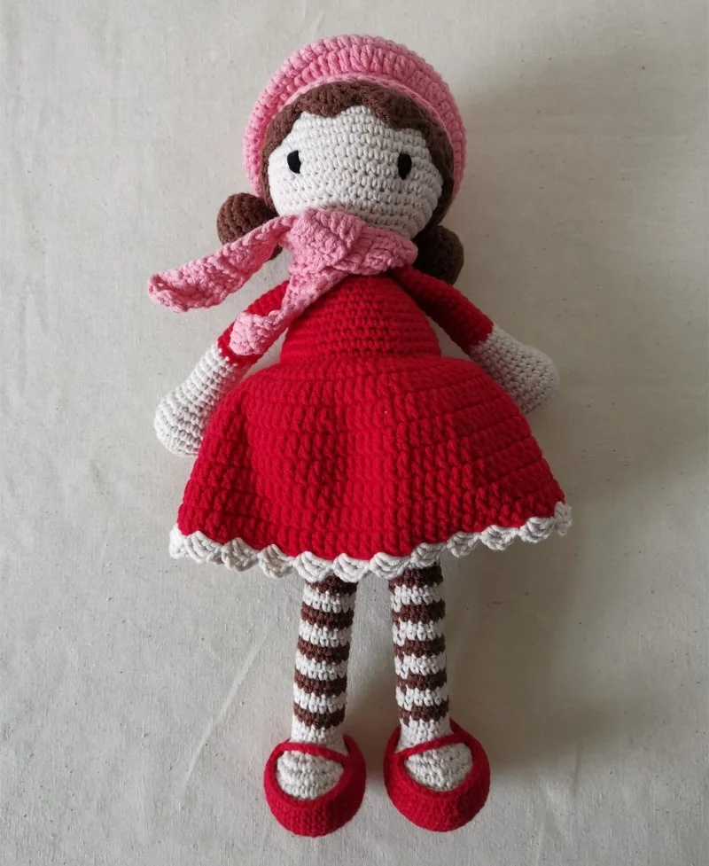 HEYBABEE High Quality 100% Handmade Crochet Dolls Baby Crochet Amigurumi Accompany Gifts Toy For Girls  HB-009