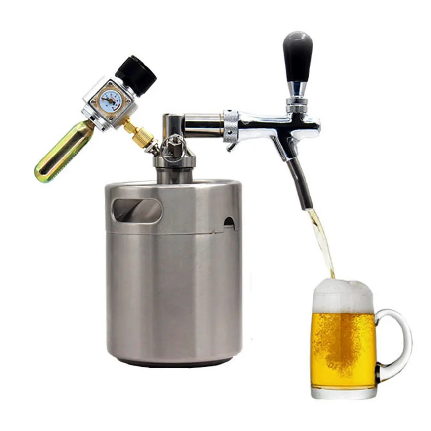 Beer Growler Stainless steel Mini Keg  With CO2 Regulator No Much Foam For Pressure Stable