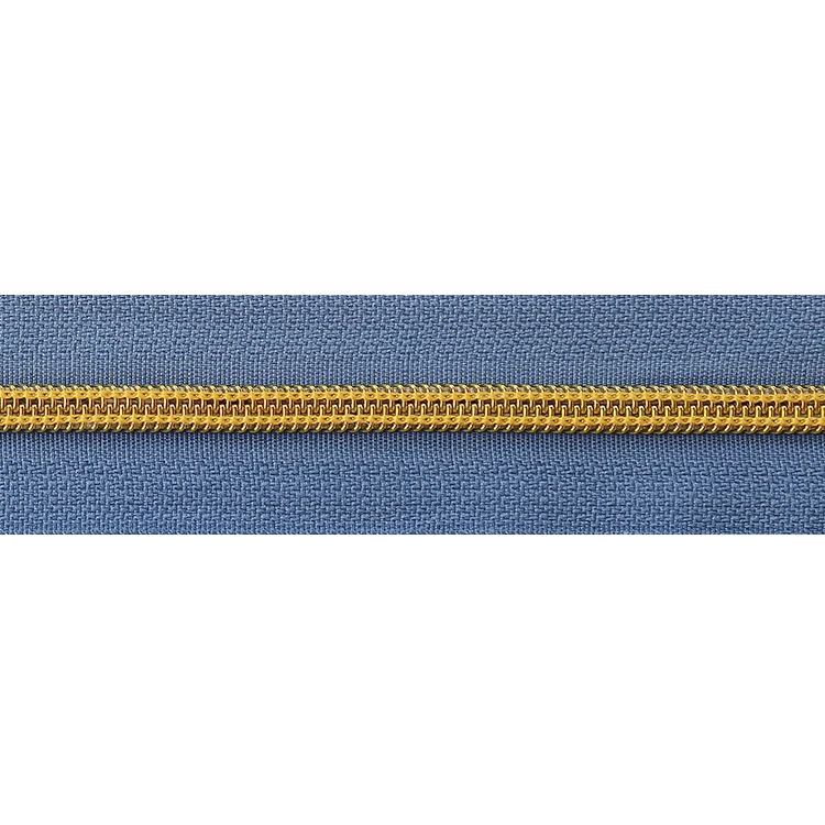 
High quality 3# 4# 5# 8# 10# black tape Golden Teeth Long chain Nylon zipper 