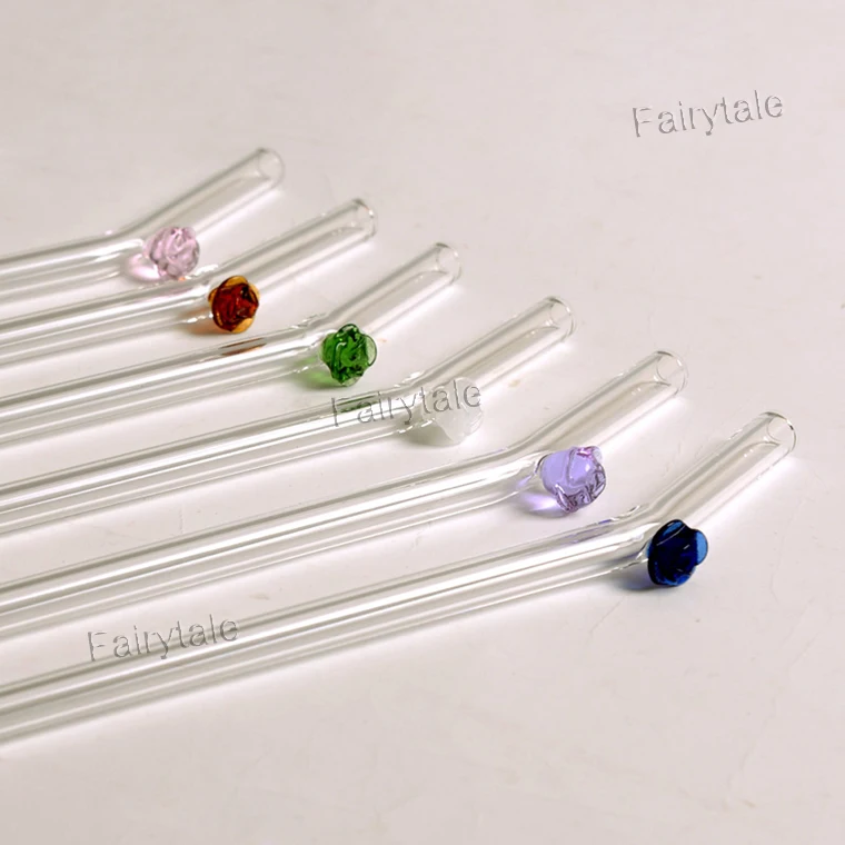 Eco Friendly Star Ban Plastic Straw Alternative Rose Decor Tempered Glass Straw Clear Glass Straw