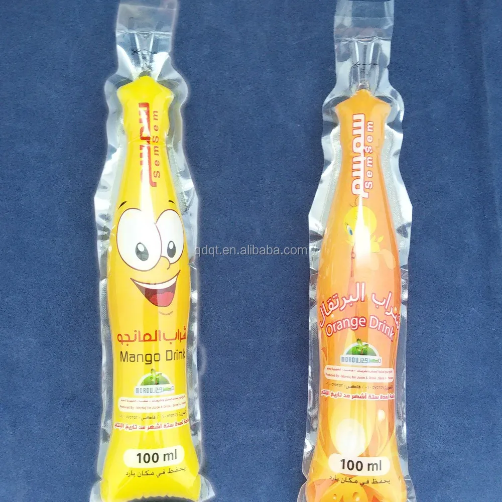 coke shape plastic bag for water and juice