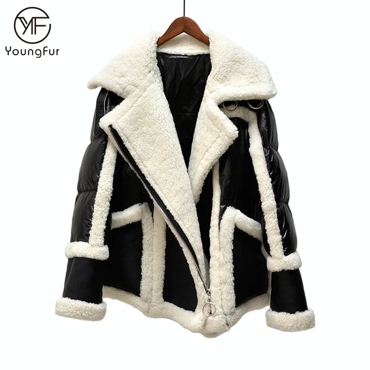 Winter Fashion Lamb Skin Fur Coats Double Face Sheepskin Fur Jacket