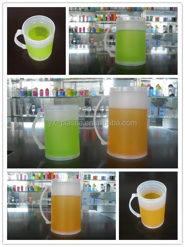 400ml personalized plastic double wall freezer mugs for beer