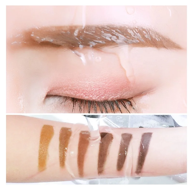 OEM makeup air cushion 2 color eyebrow with brush mirror