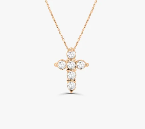 Baby 14K Gold Plated Tiny Cross Druzy Baby Necklace 925 Sterling Silver Jewelry