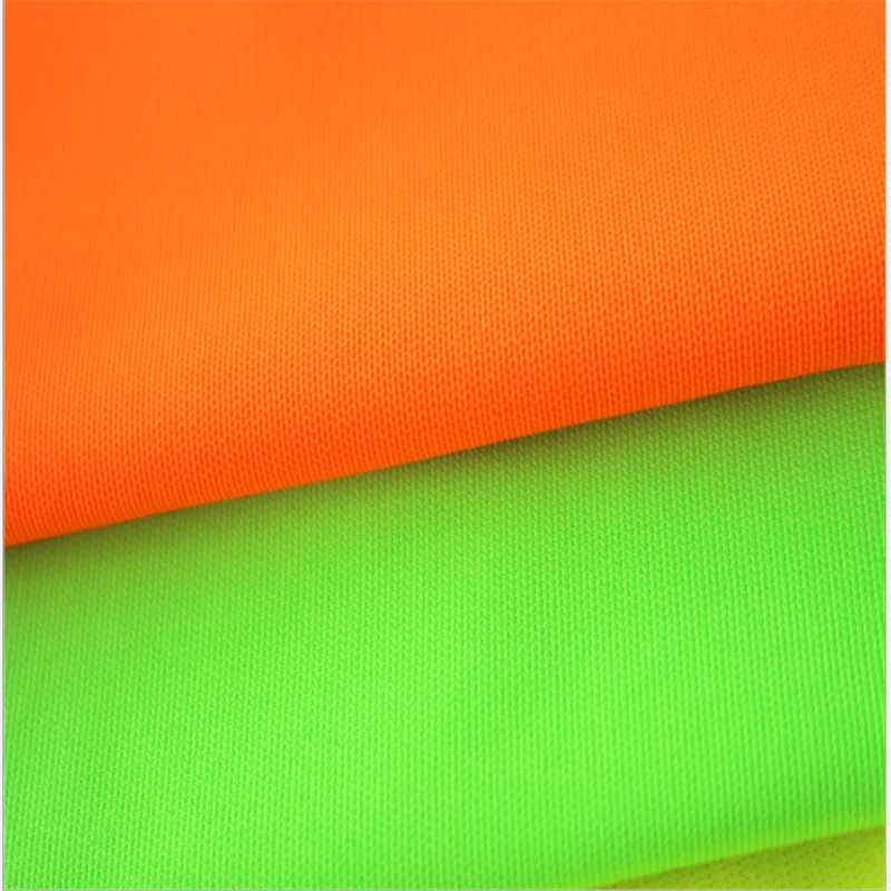 
2018 tricot knitted orange color reflective knit fabric 