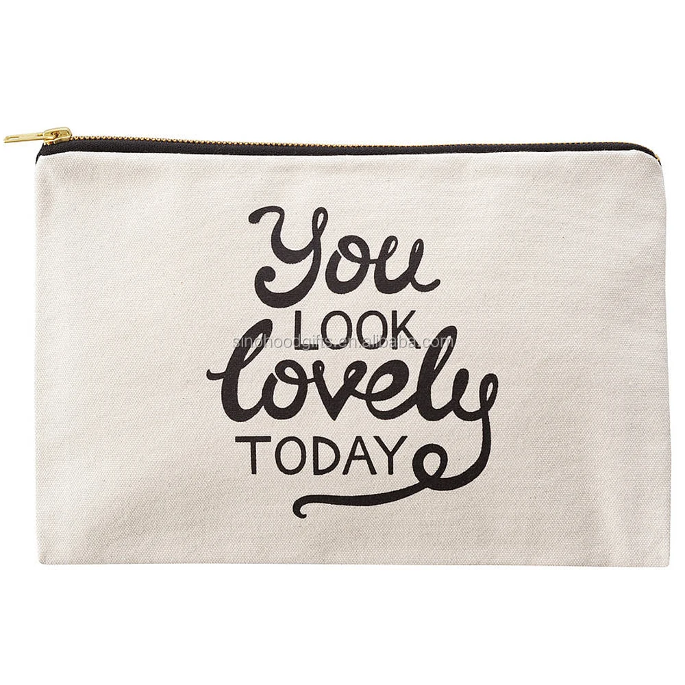 2018 Custom Makeup Travel Toiletry 100% cotton canvas Promotional Fashion Cosmetic Bags Wholesale