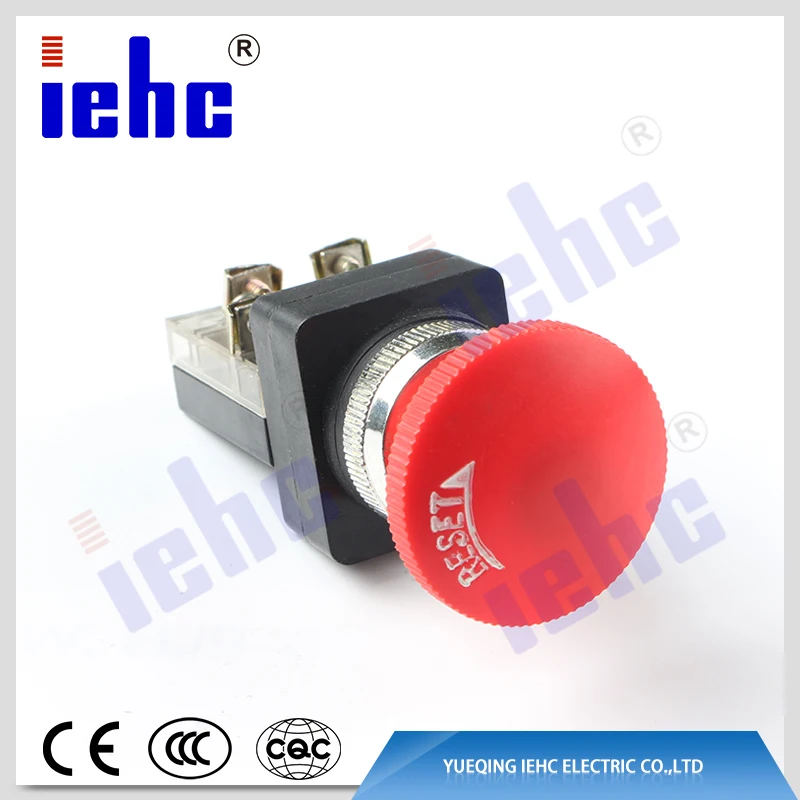 iehc screw terminal momentary emergency stop rotary return mushroom push button switch