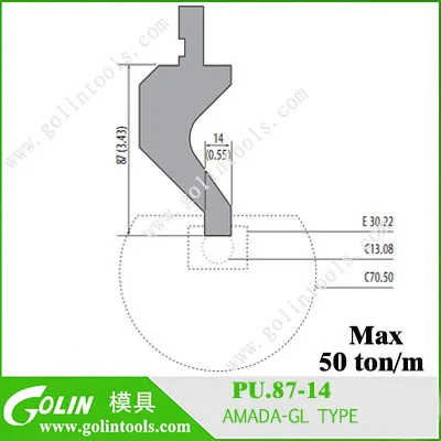 PU.87-14 amada press brake R bending punches