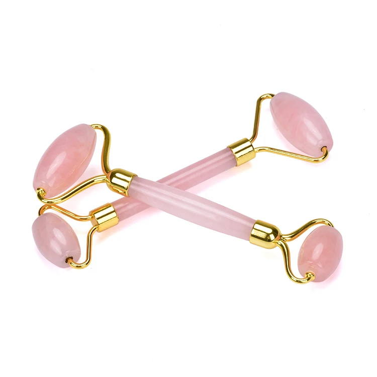 Factory Price Handmade Skincare Tool noise free natural welded rose quartz facial jade roller