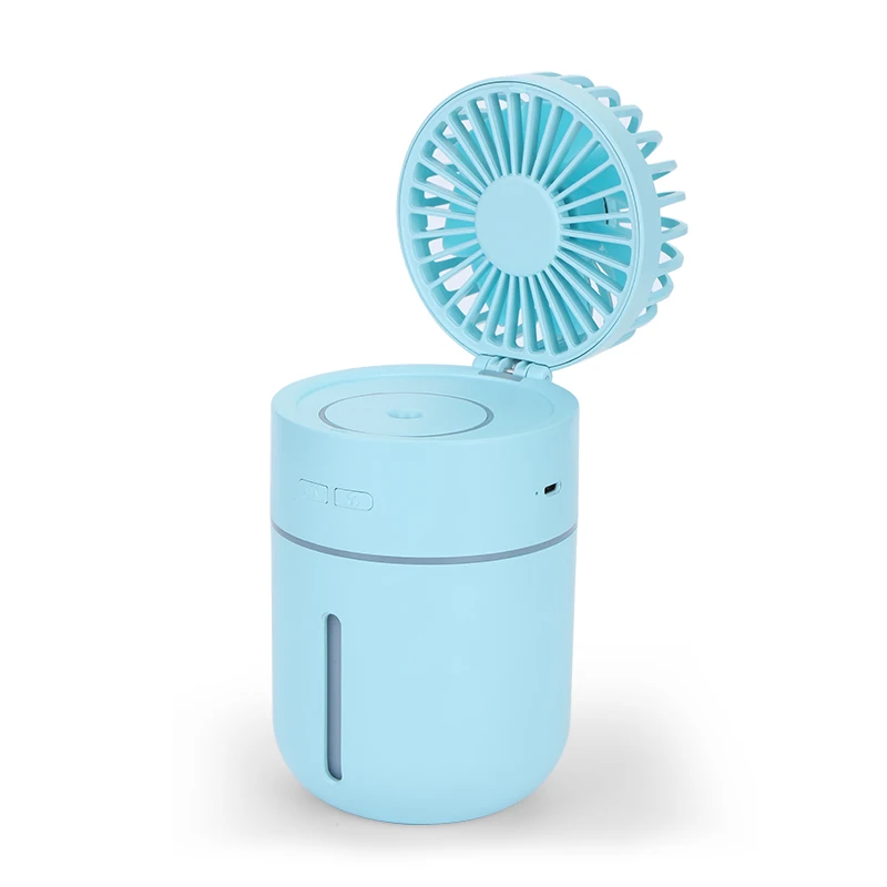wholesale 3 in 1 rechargeable mini plastic air ventilation humidifier portable  cool misting fan foldable water spray fans