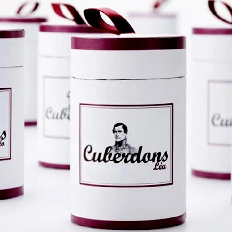Custom Classic Belgium Cardboard Paper Canister For Food Cuberdons Packaging