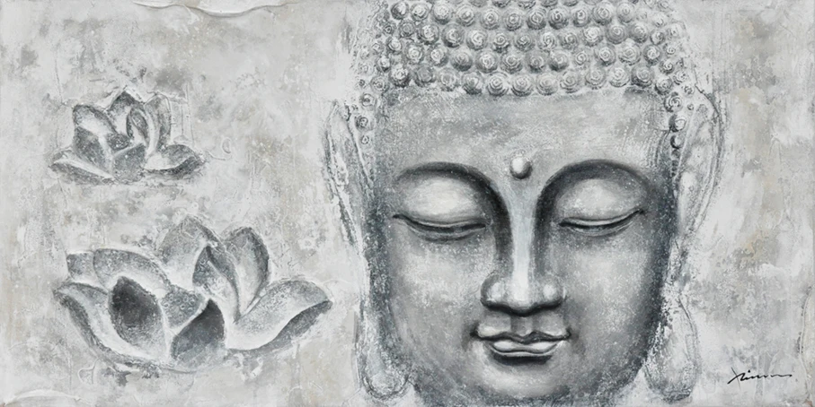 
Hot selling handmade still life head canvas 3D buddha art oil painting 