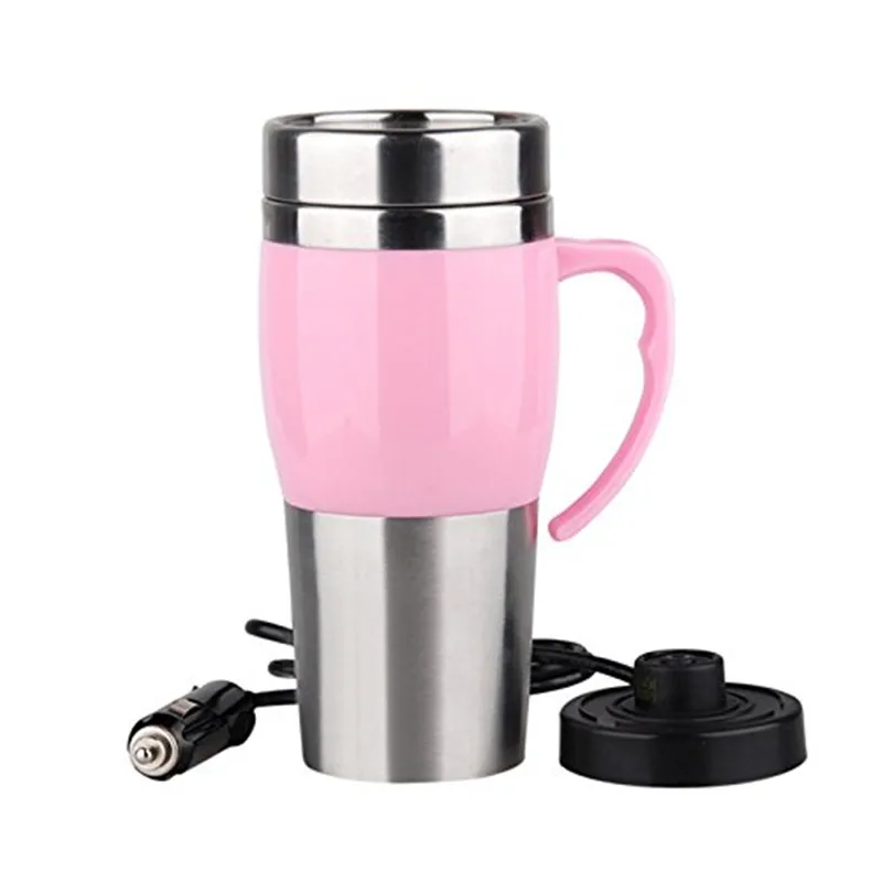 400ml brand car electric kettle double layer stainless steel sealed USB heating cup boiled water /eggs 10 minutes fast heating