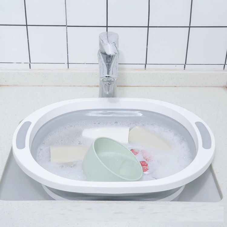 Folding Cutting Board Washing Basin Drain basket bucket