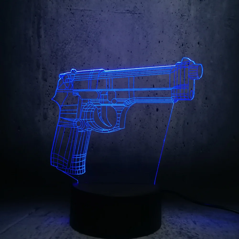 BULB Battle Royale Game PUBG TPS Pistol Gun Rifle 3D LED lamp night lights teenager bedroom desk decor cool gifts lava display