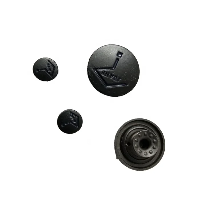 Matte black metal button snap button jeans rivet Decorative aluminum nail fastener for Autumn and winter coat