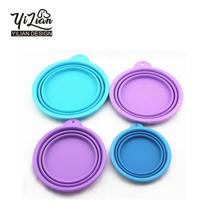 
Top selling 350/750/1000/1500ml Foldable Pet Food Water Feeding Portable Travel Collapsible Dog Silicone Bowl 