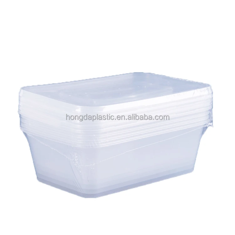 
750ml Rectangle Plastic Disposable Food Container Sets With Lids 