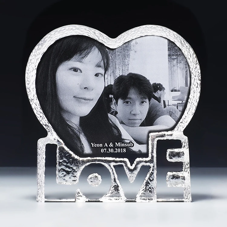 Фоторамка в форме сердца с кристаллами для подарка на День святого Валентина и свадьбу