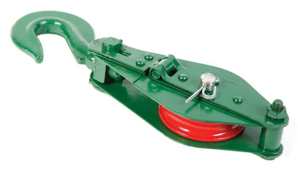 CE proved Powder plastified wire rope Single Sheave snatch block