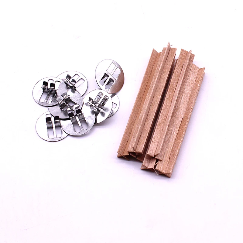 
Slice and cross shaped wooden wicks different sizes available candle wood wick 