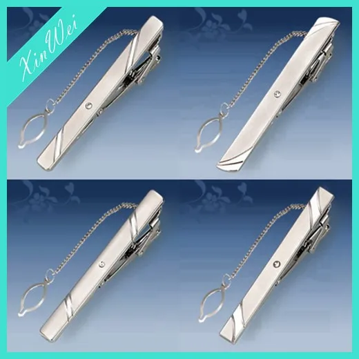 
Custom & Wholesale Cheap Neck Tie Clips Silvery Formal Business Mens Tie Bars 