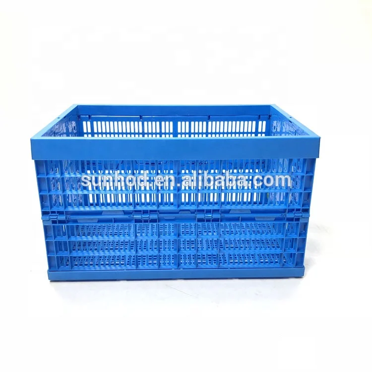 Plastic collapsible packing crate food containers folding crate plastic storage box for vegetable and fruits