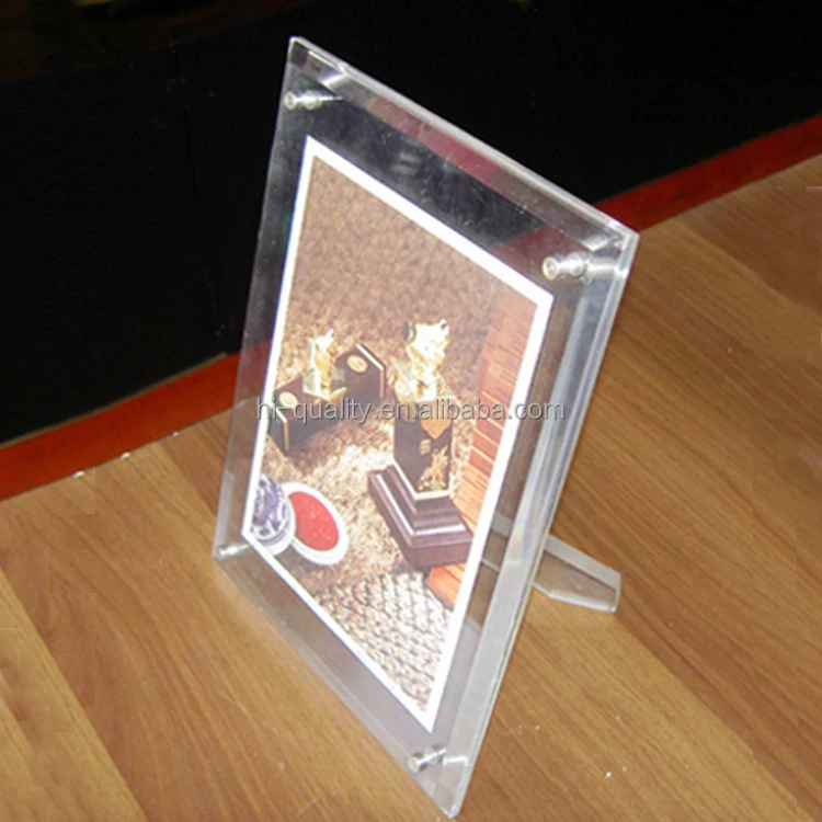 Custom Size Acrylic Magnet Photo Picture Frame/clear photo frame with Back Support