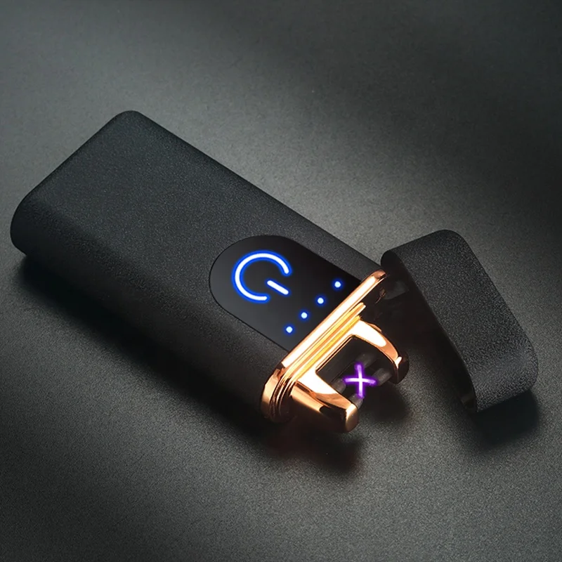 Free Sample Finger Touch Button Lighter Hot Sale Double Arc Usb Lighter Rechargeable Lighter