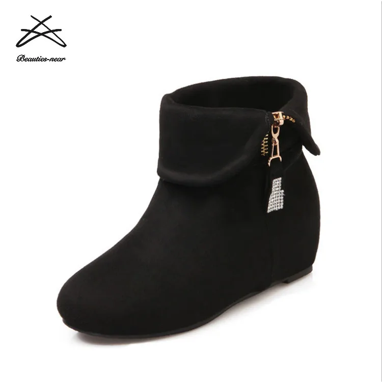 2018 new autumn winter boots thick padded keep warm casual shoes waterproof high heel women boots snow boots