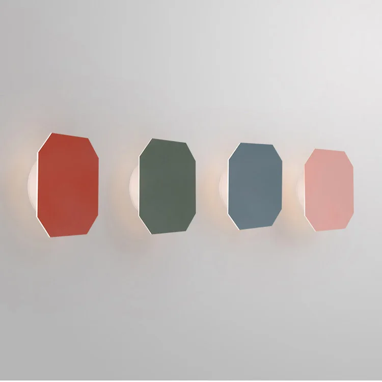 
modern bedroom red pink blue small round various shapes wall sticker kids star lamp 