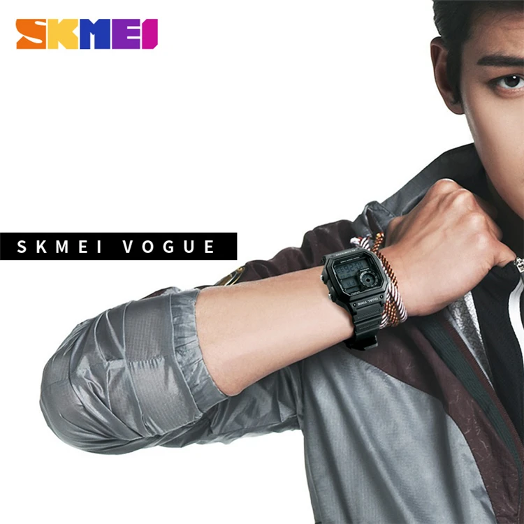 SKMEI 1299 Top Brand Luxury Digital Watch Men Double Time Countdown Waterproof Outdoor Sports Watches