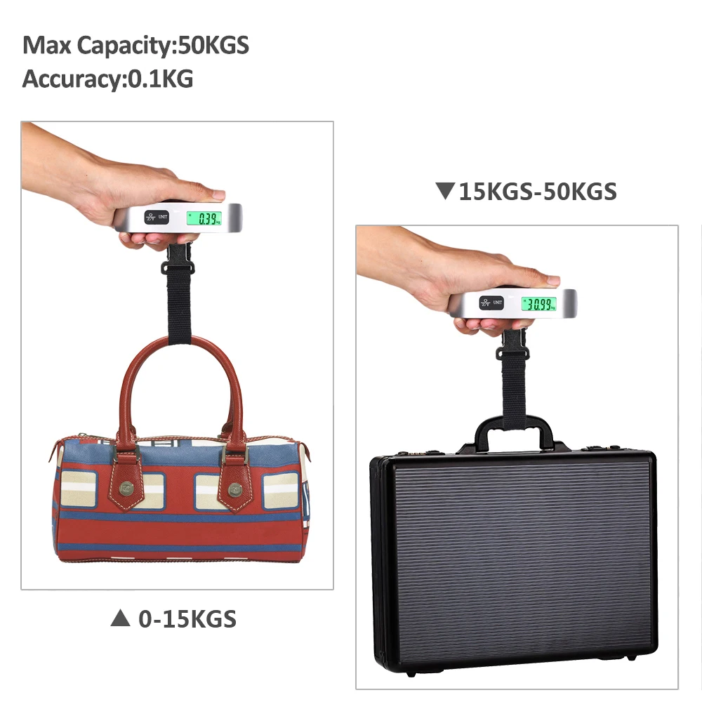 Mini 50KG Basculas Digital Weight Machine Hanging Weighing Scales Smart Travel Luggage Scale Portable Electronic Weighing Scales