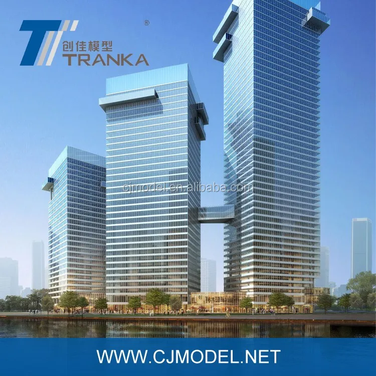 Modern office building rendering , 3d max drawing & rendering